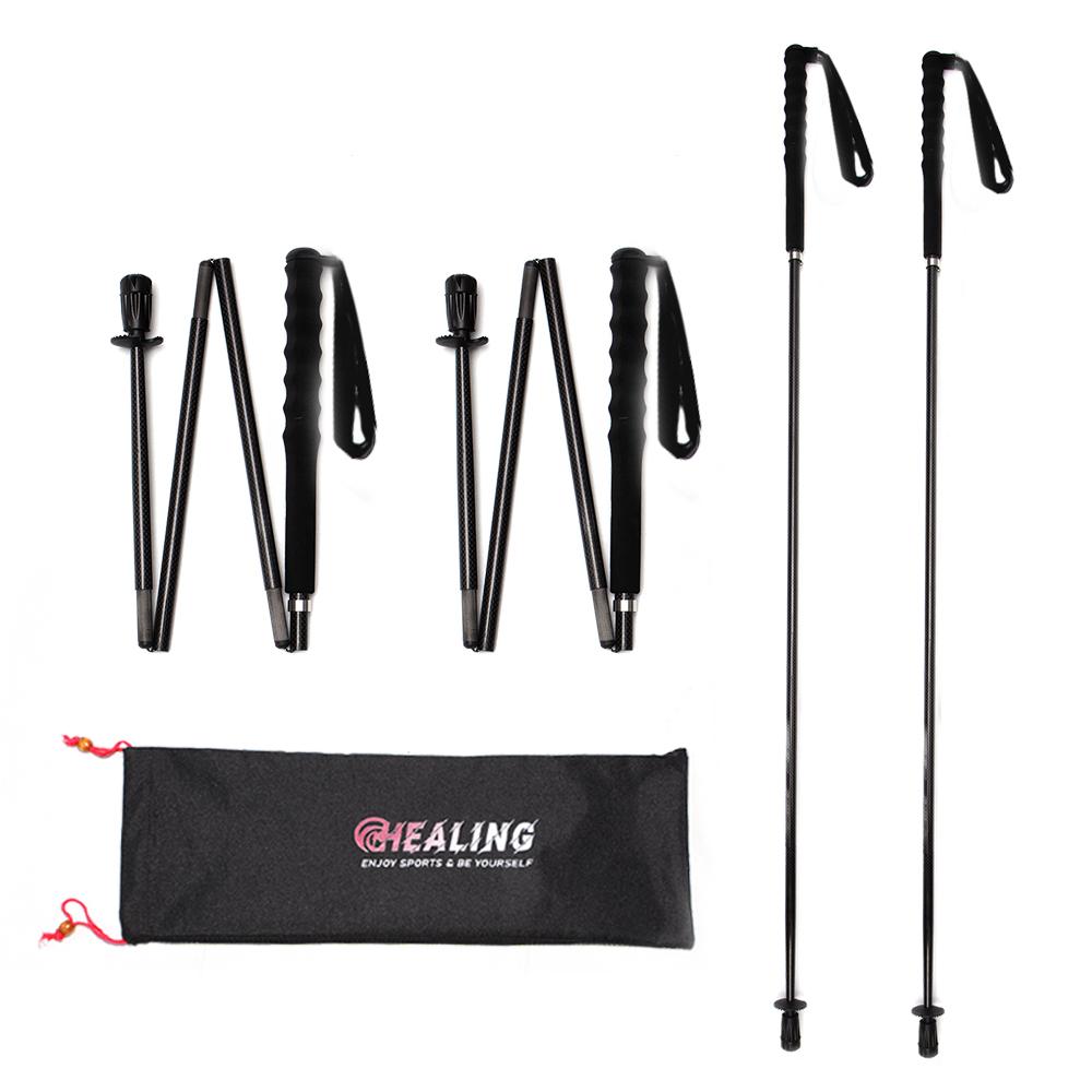 OKHEALING Lightweight 5-Section Carbon Fiber Trekking Pole for Walking Hiking & Climbing Multifunctional EVA Handle