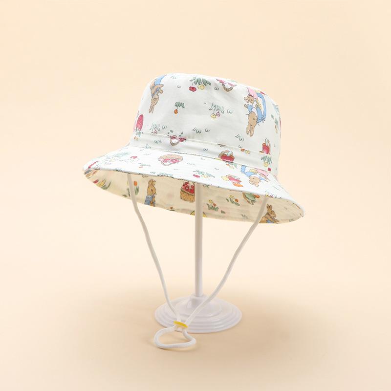 Children's Spring Summer Cartoon Fisherman Bucket Hat Printed Outdoor Unisex Boys Girls UV Protection Fashionable Sunshade Cap