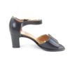 Excellent HERMES Sandals Ankle Strap with API Metal Black Leather Women 35.5 Used