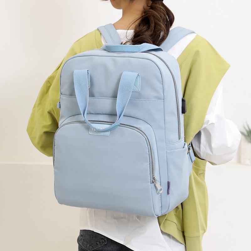 Backpack with USB Charging Port – 15.6-inch Laptop Bag for Women, Travel & Work – 8 Colors Available, Fits Suitcase Handle