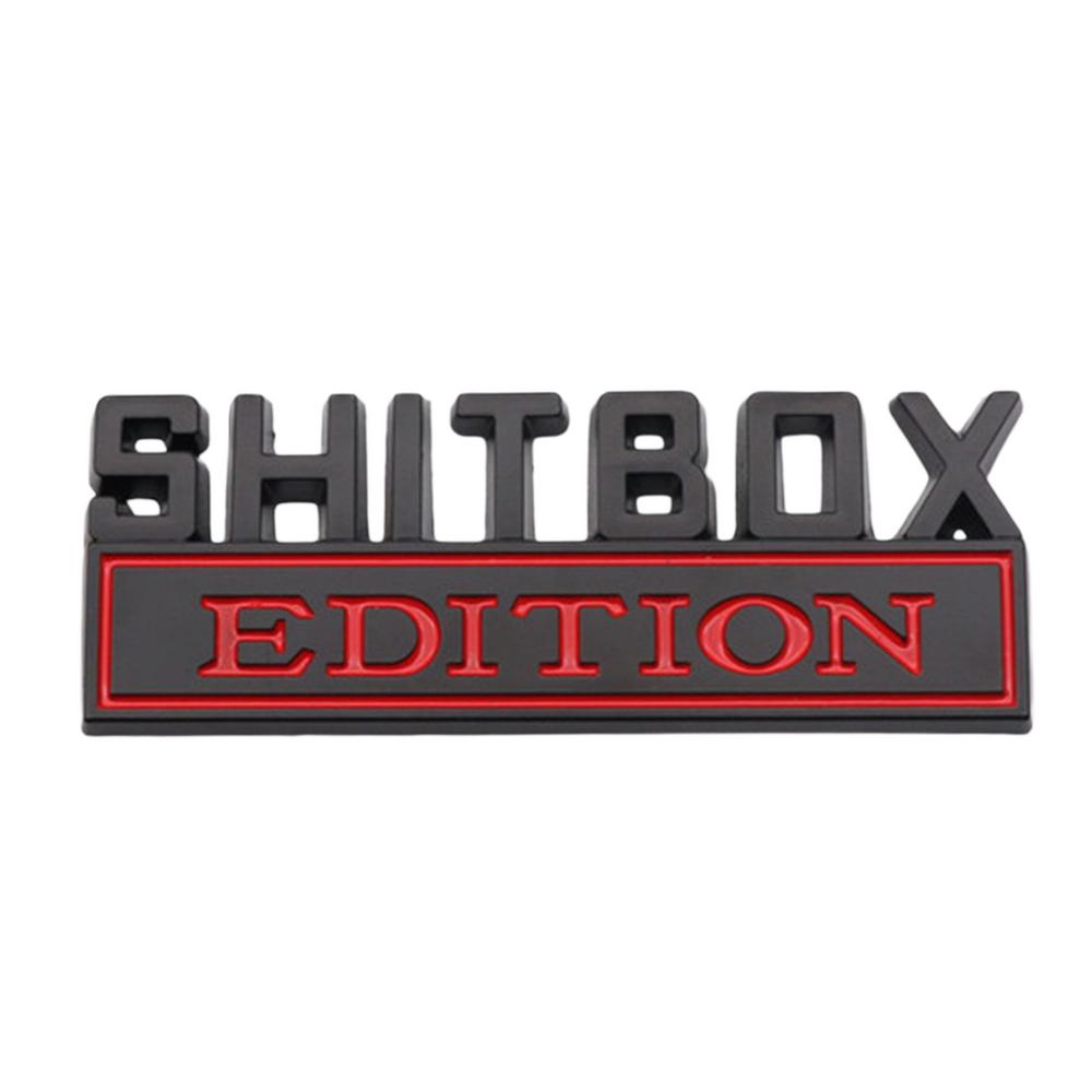 Car Stickers SHITBOX Edition Emblems Truck Exterior Badge 3D Badge Car Decal Nameplate Replacement For Car Trucks Universal Stic
