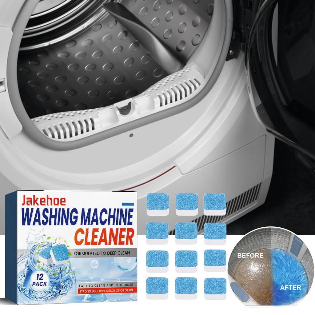 New Washing Machine Cleaning Tablets Box Of 12pcs Deep Cleaning And Odor Removing Tablets For Washer Laundry Supplies