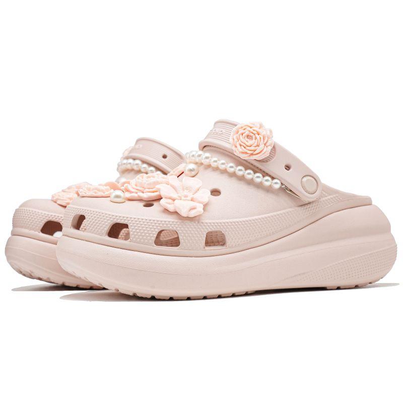 Crocs Crush Clog Love Diary EVA Youthful Comfortable and Versatile Hole Shoes Women's Quartz Pink