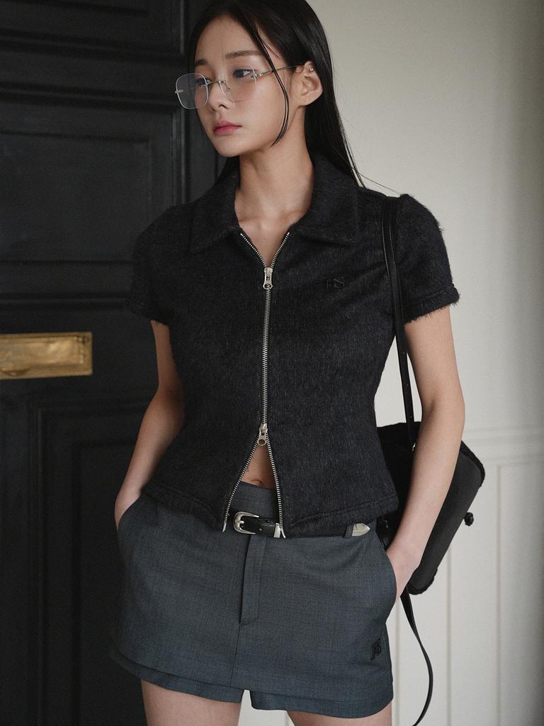 HHIPS Micro Shorts Skirt Pants (Charcoal)