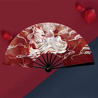 Thickened Chinese Style Folding Fan Large Dance Hand Fan Vintage Silk Folding Fan  Wedding Party