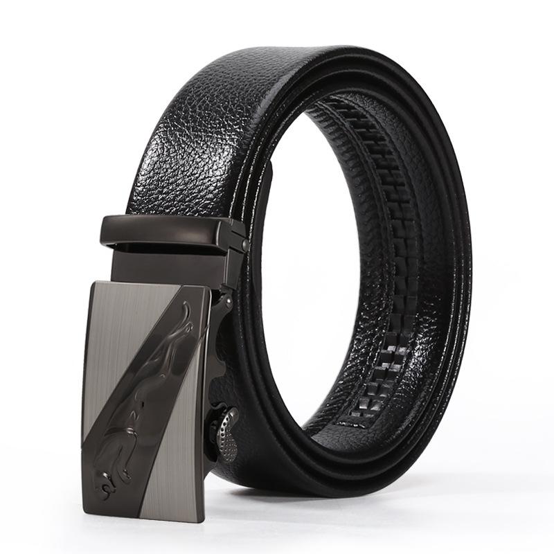 Leopard Automatic Button Head Men'S Dress Belt Men'S Green Business Casual Pants Belt