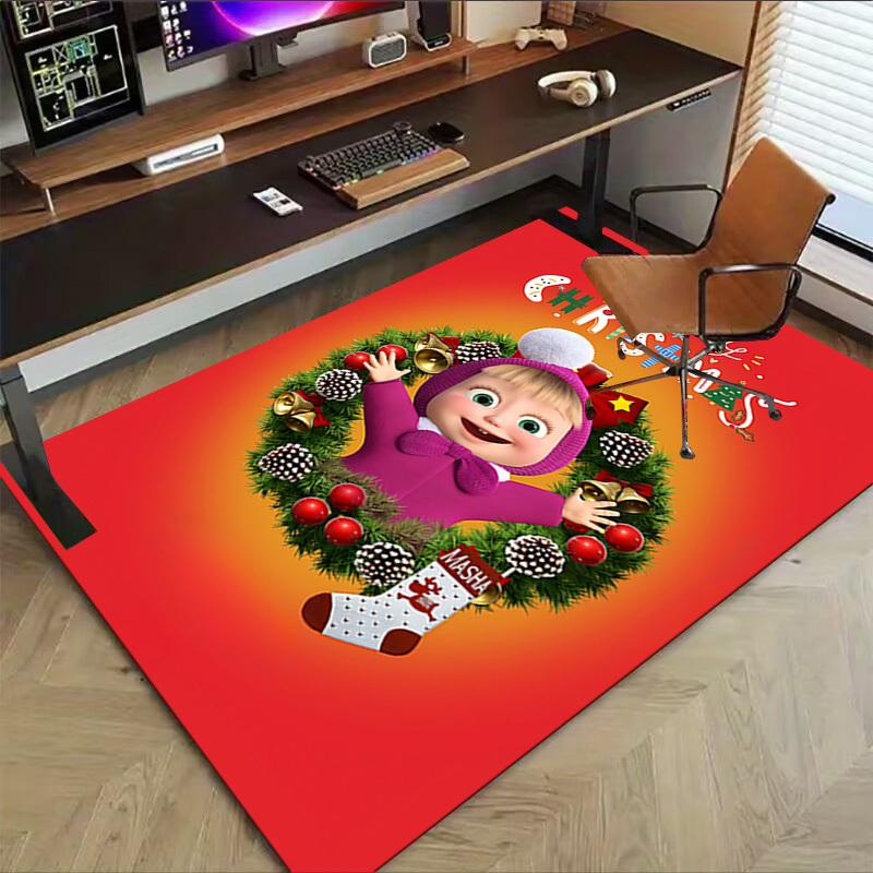 1PC Christmas Masha Extra Large Non Slip Floor carpet, Office, family, bedroom, Studio Large Area Rug Indoor Rugs