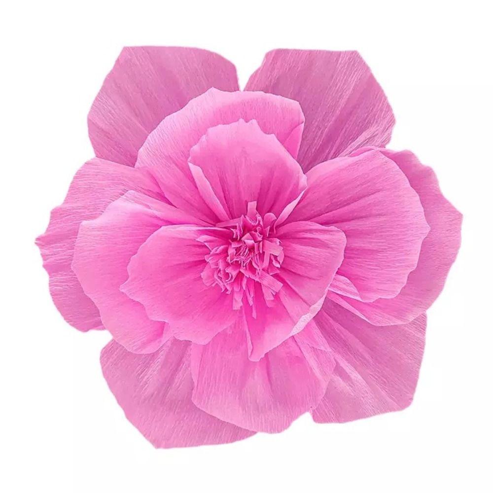 5pcs 25cm Crepe Paper Flower Festival Decor Multi Purpose Wrinkles Paper Flower Photography Props Light Weight
