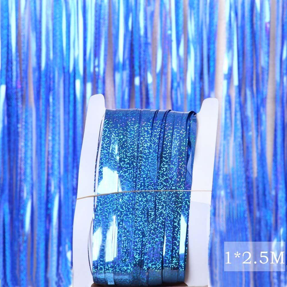 Foil Laser Christmas Wedding Prom Birthday Party Tassels Door Curtain Foil Curtain Rainwire Curtain