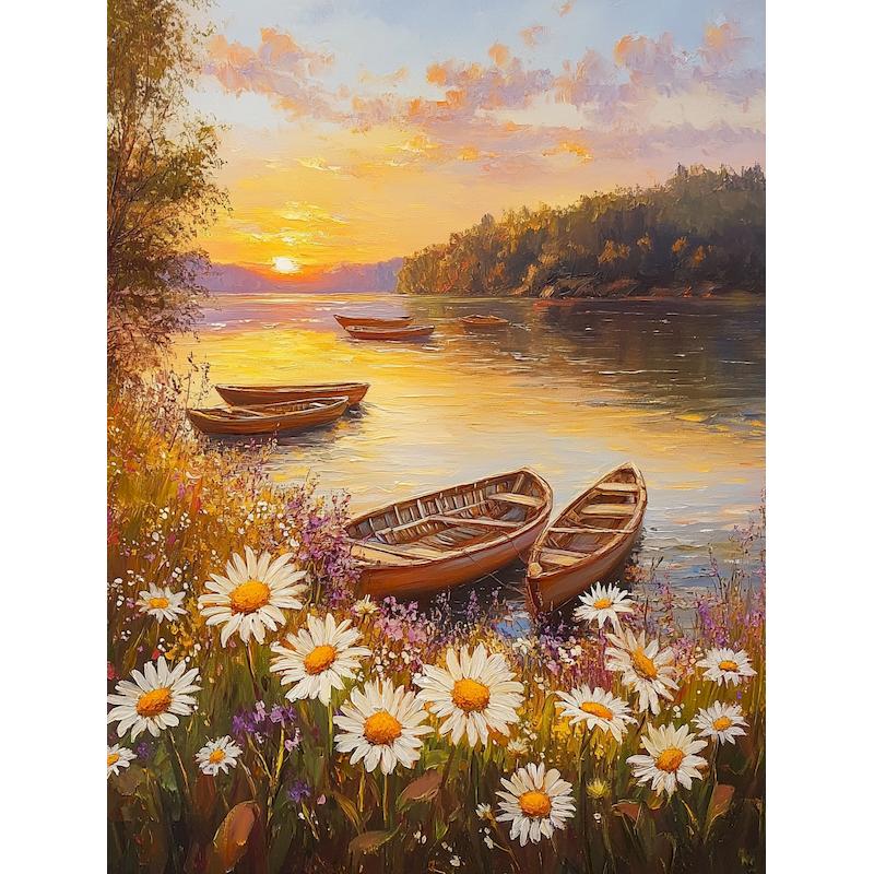 CHENISTORY Coloring By Numbers Flower Frame Painting By Numbers Landscape On Canvas DIY Home Decoration DIY Gift