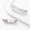 Connected Upper and Lower Tooth Grill Set, Mirror Finish Plated Metal Mouth Jewelry for Party and Stage Styling