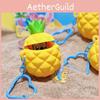 Stitched Summer Beach Series Stitch Keychain With Pineapple Silicone Charm For Travel Backpack Decor