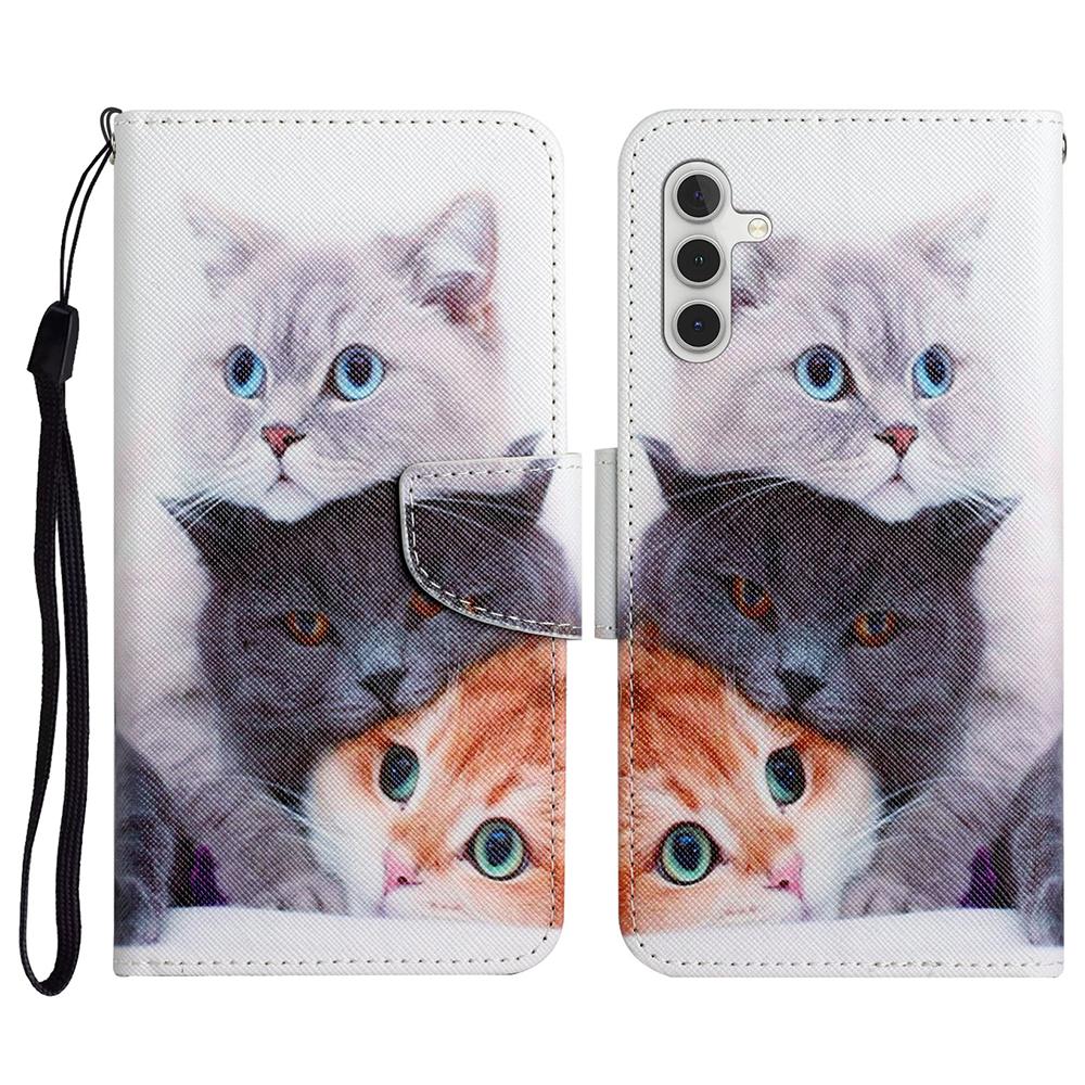 Phone Case For Samsung Galaxy S26 / S26 Pro Pattern Printing Protective Leather Folio Phone Cover with Wrist Strap