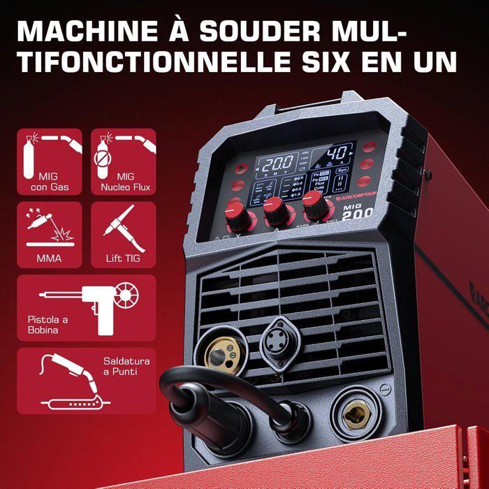 Multi-process Welding Machine - ARCCAPTAIN 200Amp 6 In 1 - MIG/TIG/MMA/Spot - 200 A - LED Screen