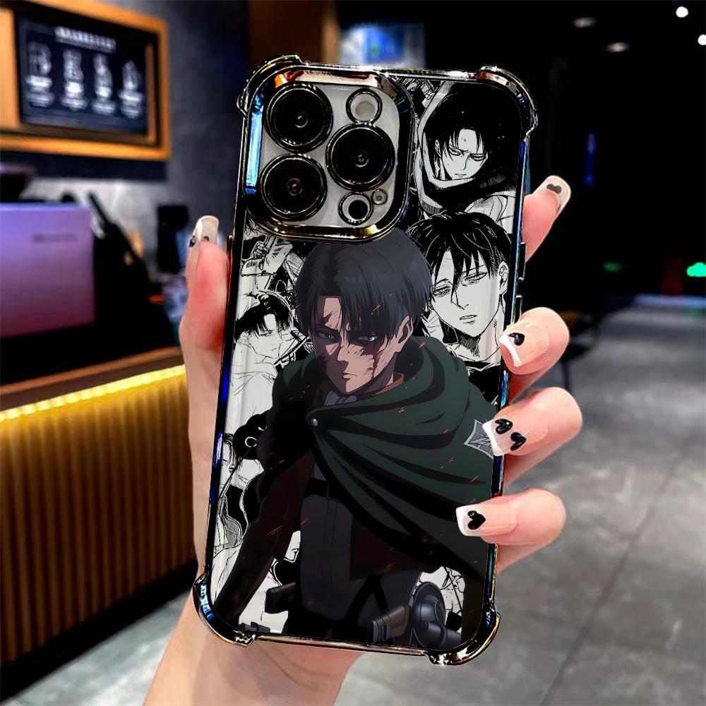 Anime Attack Phone Case For iPhone 17 16 15 14 13 12 11 Pro Max X XR XSMax Mini Air Plus Anti-Fall Airabag On Titan Levi Plating
