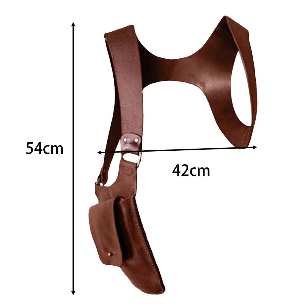 Underarm Shoulder Bag PU Leather Concealed Pack Wallet for Medieval Steampunk Party