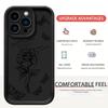Sketch Rose Flower Design iPhone 14-17 Pro Max Case - Black Groove Edition