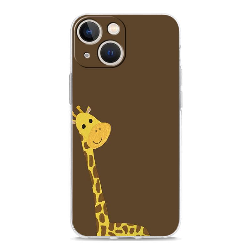 Giraffe Illustration Phone Case For iPhone 11 Cases iPhone 15 12 13 14 16 Pro Max X XR XS 14 15 Plus 16Pro iPhone16 Clear Cover