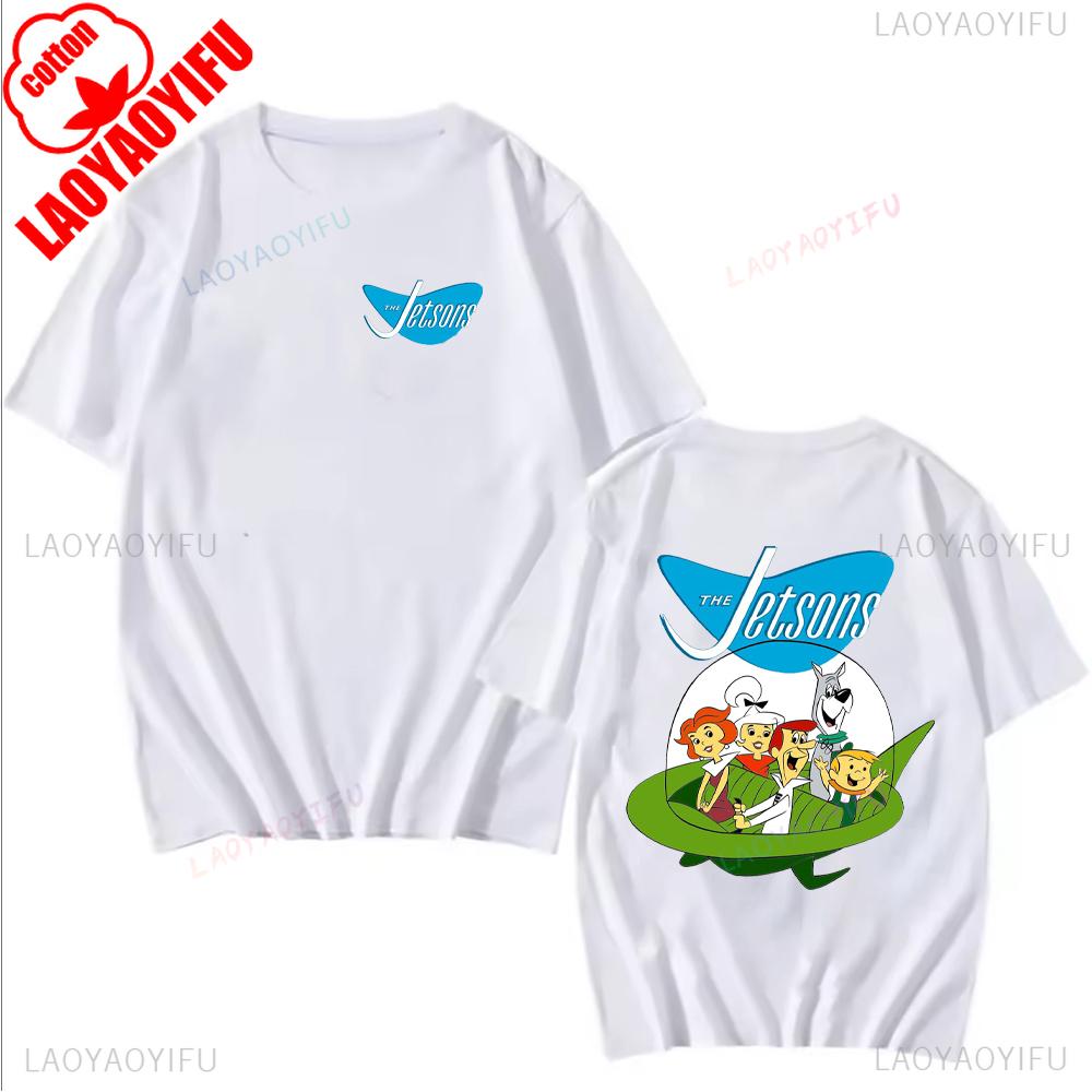 The Jetsons Printed T-shirt Tops Cartoon The Jetsons Letter Clothes Comfy Casual Breathable T Shirt Social Club