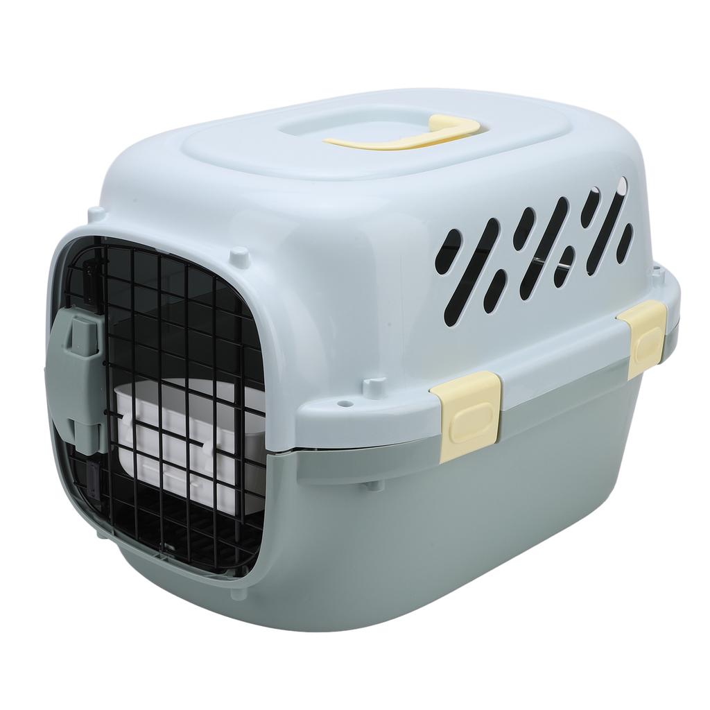 Cat Travel Carrier Large Space Lockable Door 4 Sides Ventilation Portable Hard Sided Dog Pet