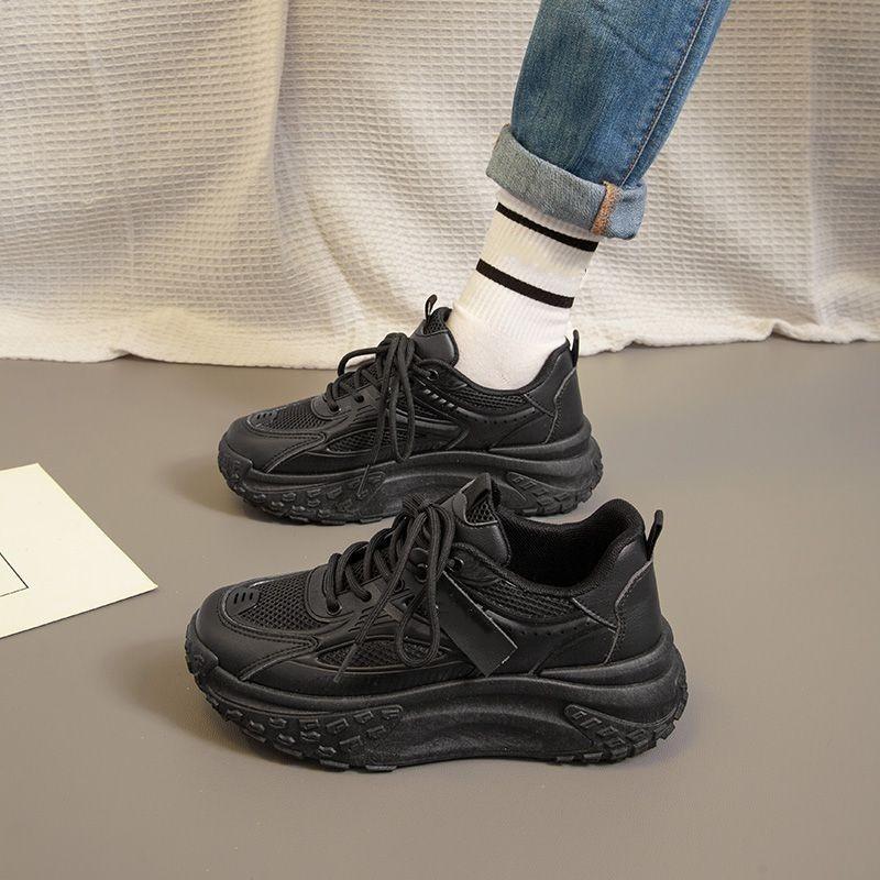 Nouveaux Chaussures de Mode pour Femmes à Bout Rond en Maille à Lacets Croisés Couleur Unie Antidérapantes Résistantes à l'Usure Confortables Décontractées Baskets de Course