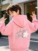 Navy Blue Boys Hoodie Silver Star Back Print Long Sleeve Pullover Sweatshirt Casual Sport Fashion Kids Children Tops For Autumn Daily Outdoor Wear