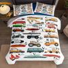 Preschool Teaching Automobiles ABC Bedding Set King Queen Double Full Twin Single Size Bed Linen Set