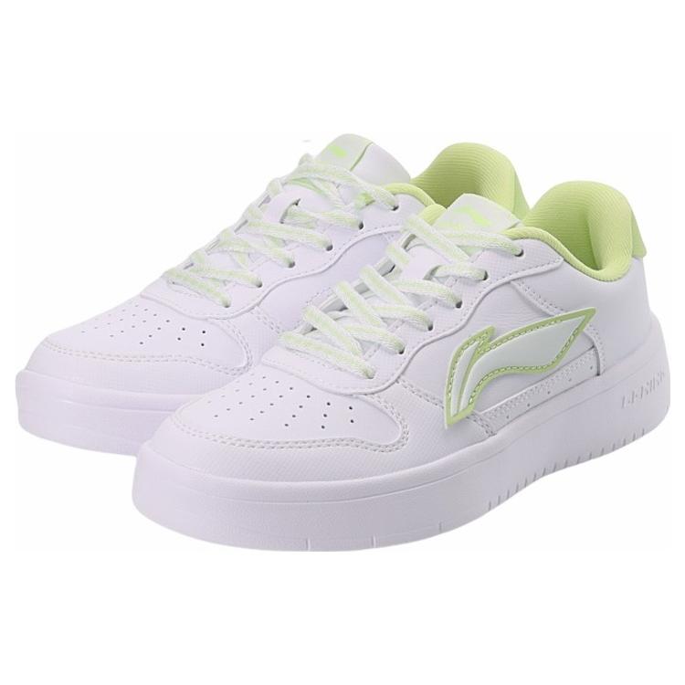 New LiNing Slip Resistant, Abrasion Resistant, Lightweight Low top Skateboard Shoes Women's White Green AGCQ578-8