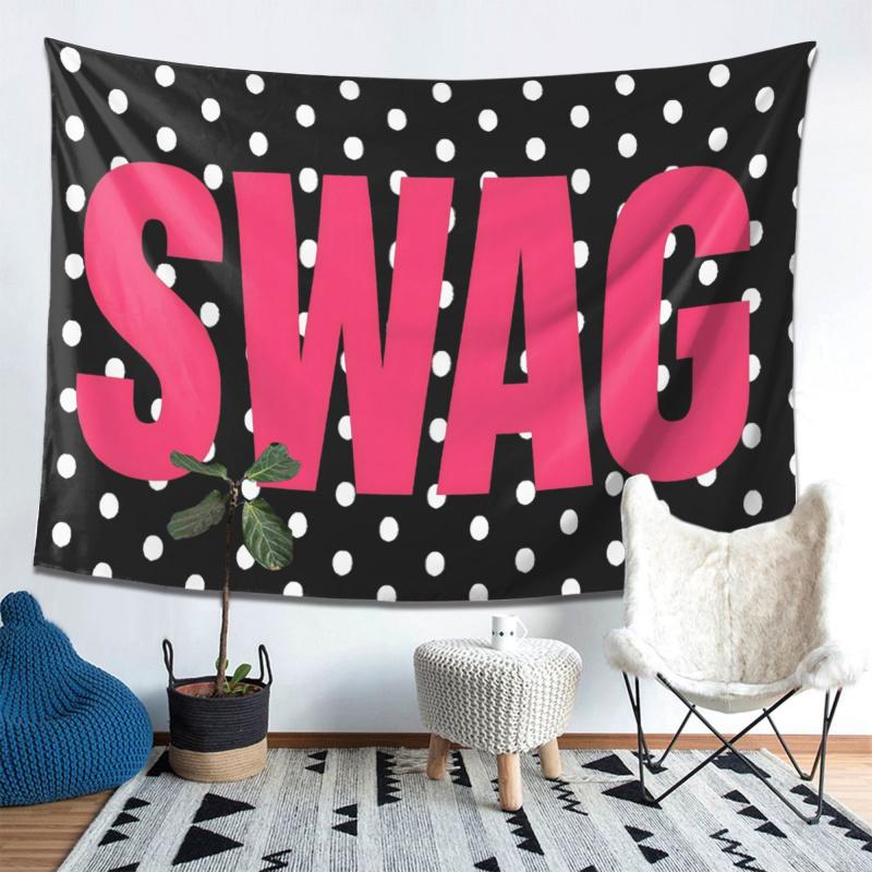 VIKAMA pink SWAG polka dot tapestry wall decoration bedroom dormitory youth room and party background decoration