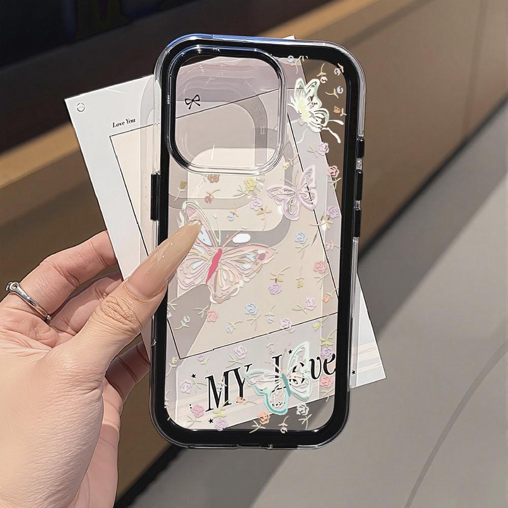 

Граффити Бабочка и Цветок Чехол для iPhone 17/16 Pro Max с Дизайном Большого Отверстия Apple 15 Pro Max