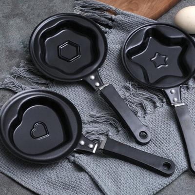 Mini Sartén para Huevo Utensilios de Cocina Desayuno Amor Sartén para Panqueques Corazón Sartén para Omelette Cabeza de Tarro Sin Tapa de Olla Hierro Fundido Artículos Negros