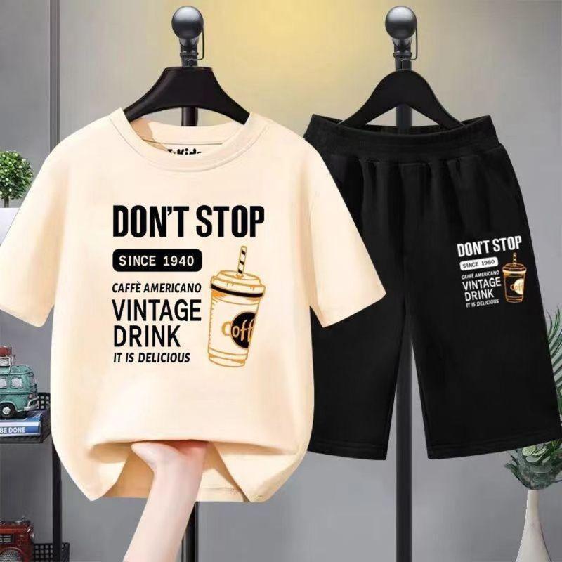 Boys' Summer Set Loose Children's Clothing Printed Fashion Two piece Set