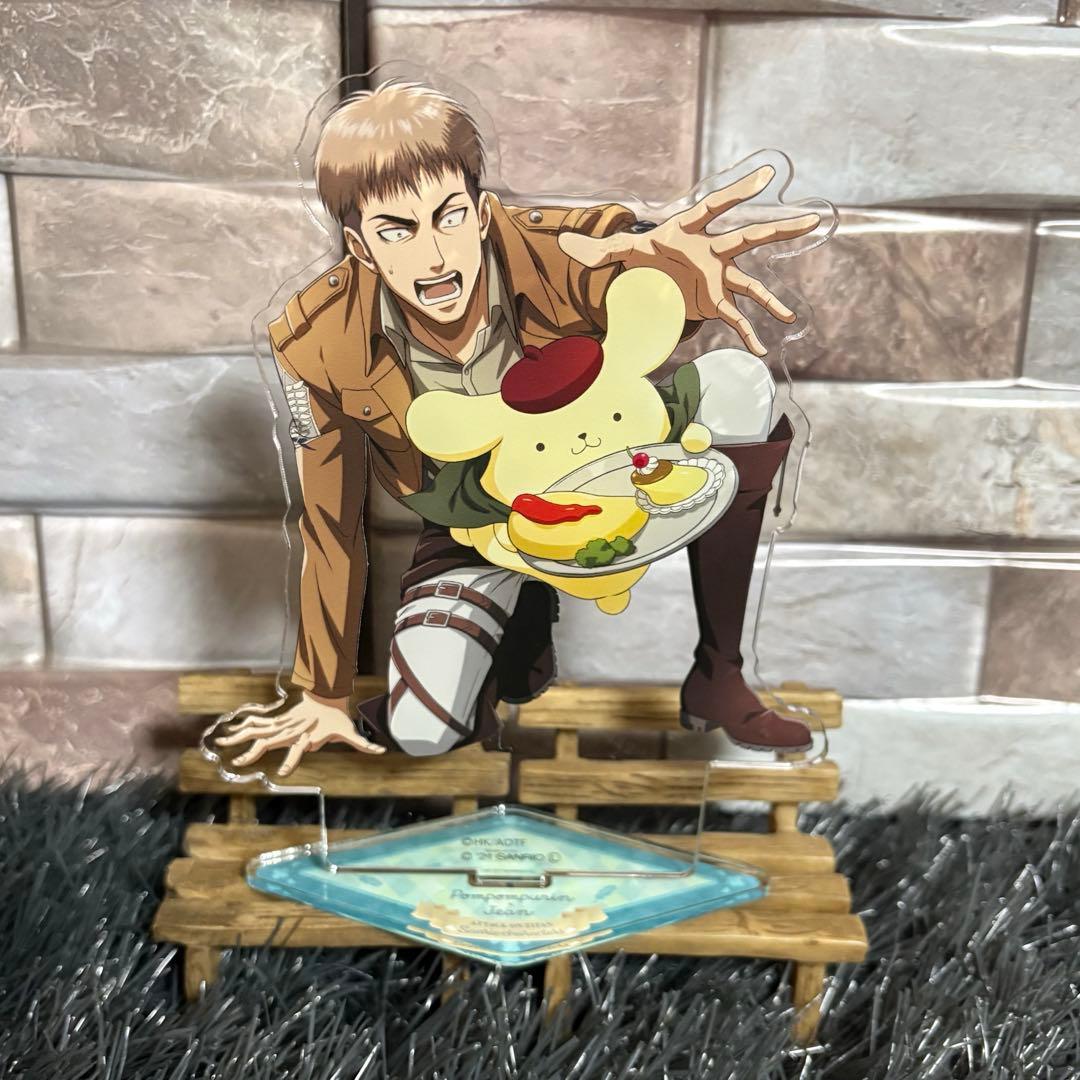 Used Attack on Titan Sanrio collaboration acrylic stand Jean Pom Pom Purin