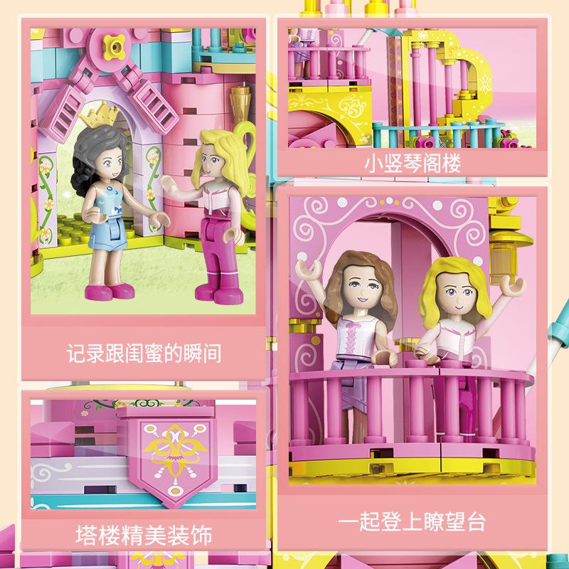Princess Castle Series Compatible Splicing Small Particles Building Block Children Diy Creative Festival Little Girl Gift