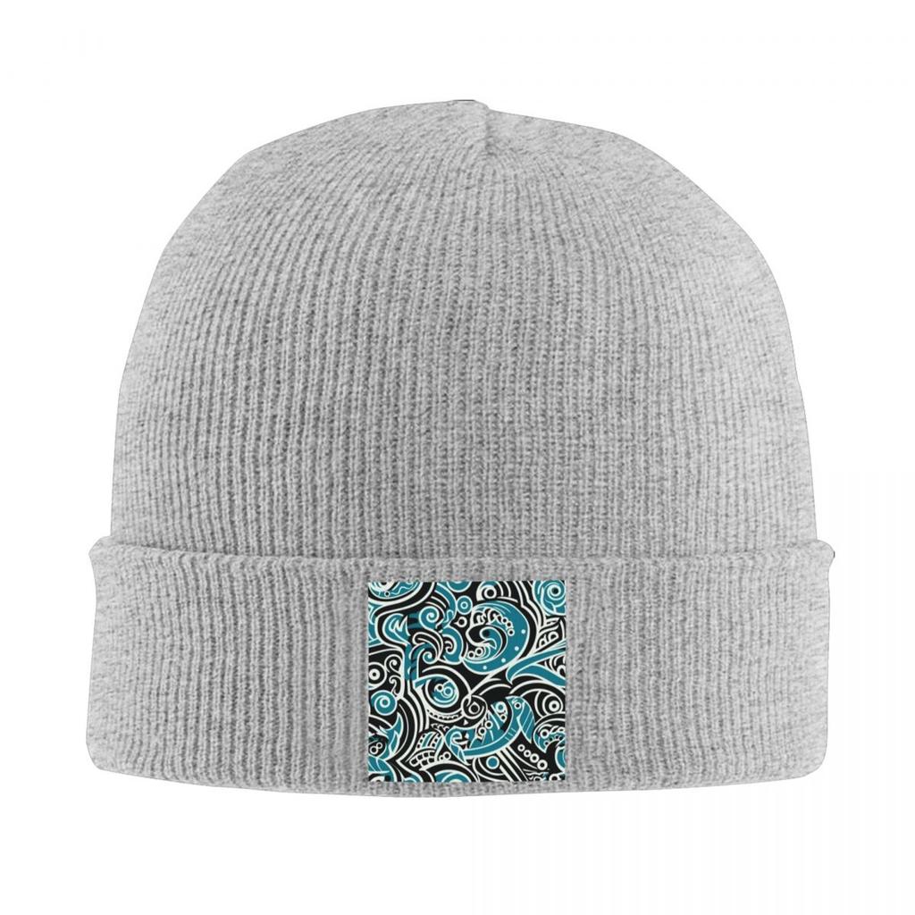 Kowhaiwhai Maori Pattern Warm Knitted Cap Winter Knit Bonnet Hat Skullies Beanies Hip Hop Caps for Unisex