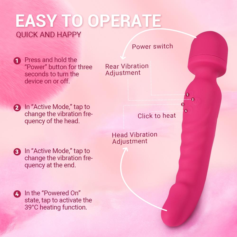 2In1 Powerful G Spot Vibrators Female Clitoris Stimulator Heating Dildo Massager Masturbation Adult Sex Toys for Women Insert Dildo Climax Masturbator