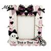 Süßer Cooler Stil Halloween Holz Foto Rahmen, Niedlicher Geist Schmetterling Katze Tischdeko Kürbis Rahmen mit Ständer, Kawaii Bildhalter für Schreibtisch
