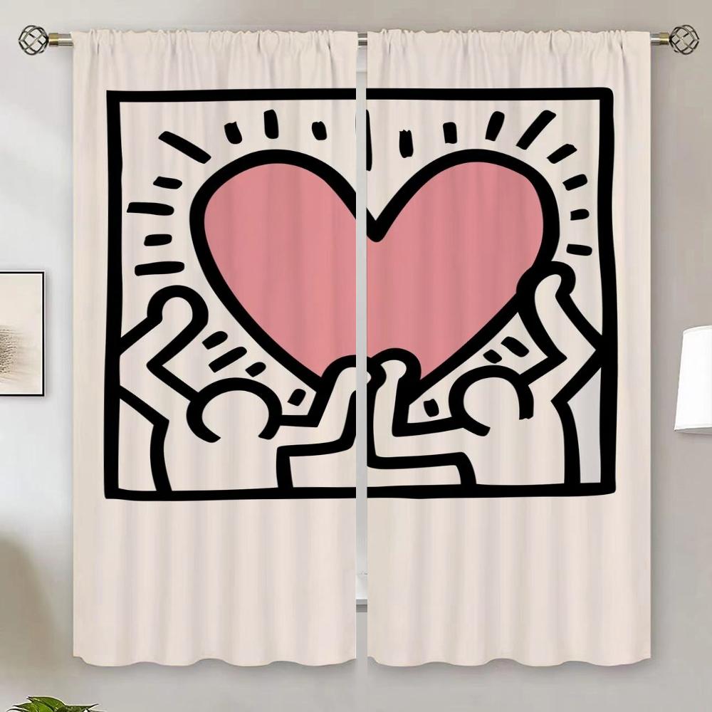 

Keiths Harings Дешевые вещи с бесплатной доставкой для домашнего интерьера Шторы для гостиной Шторы Шторы для салона 2 шт. W50xH70cmx2pcs-CL