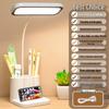 Smart LED Desk Lamp with Eye Protection, Pen Holder, and Bedside Night Light for Students