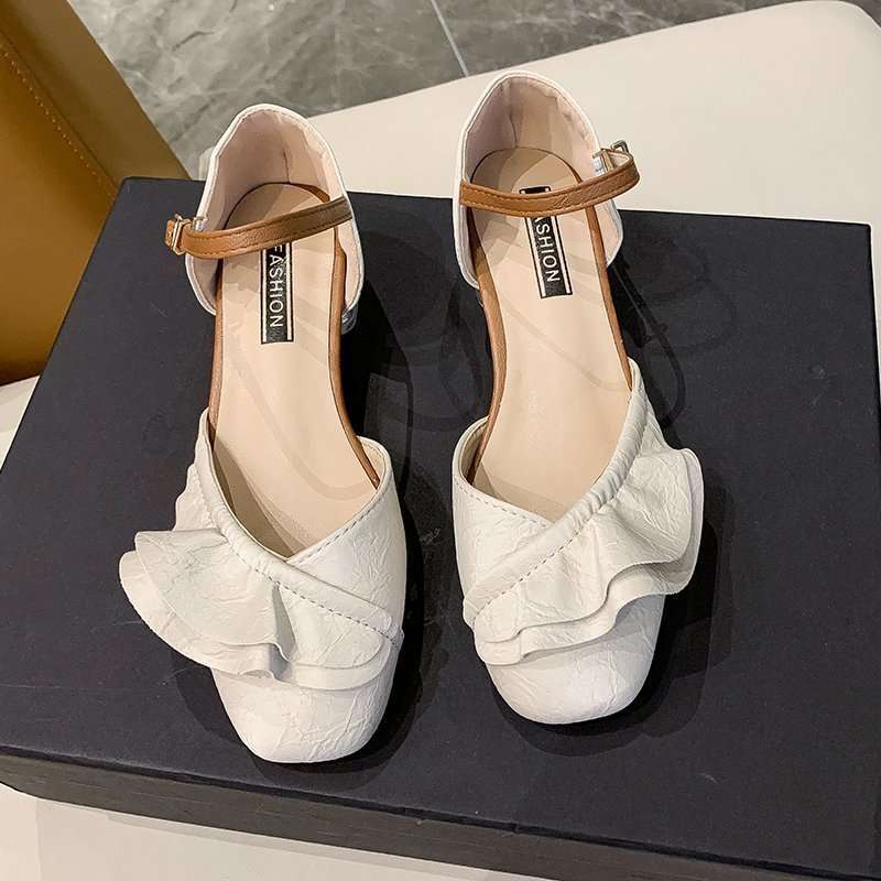 Transparent High Heels Women's 2025 Summer New Fashion Outer Wear Thick Heel Sandals Fairy Style Middle Heel Fashion Crystal Heels
