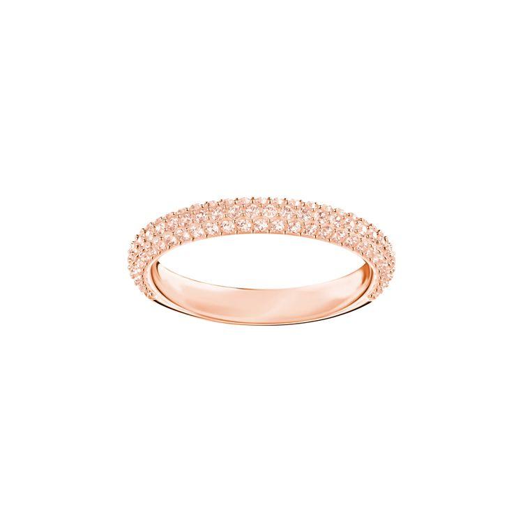 Swarovski Dextera Fashionable Elegant Simple Soft Rose Gold Tone Crystal Ring Women ring Pink 5412022 Box (Random Color),50