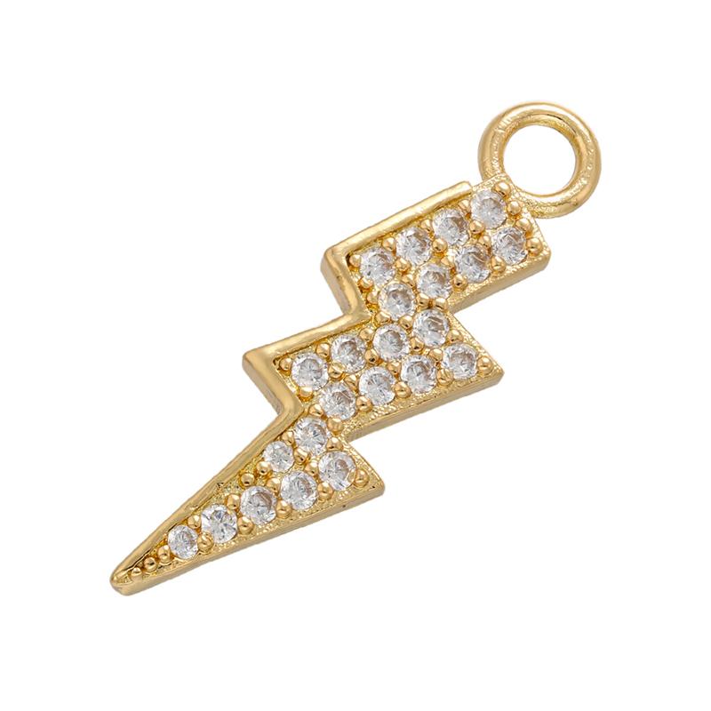 Lightning Charms Pendant DIY Handmade Earrings Charms Accessories Crystal Pendant Jewelry Making Supplies:VD874