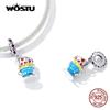 WOSTU 925 Sterling Silver Cute Magic Teacup Pendent Charms Beads for Women Fit Original DIY Bracelet Necklace Birthday Jewelry