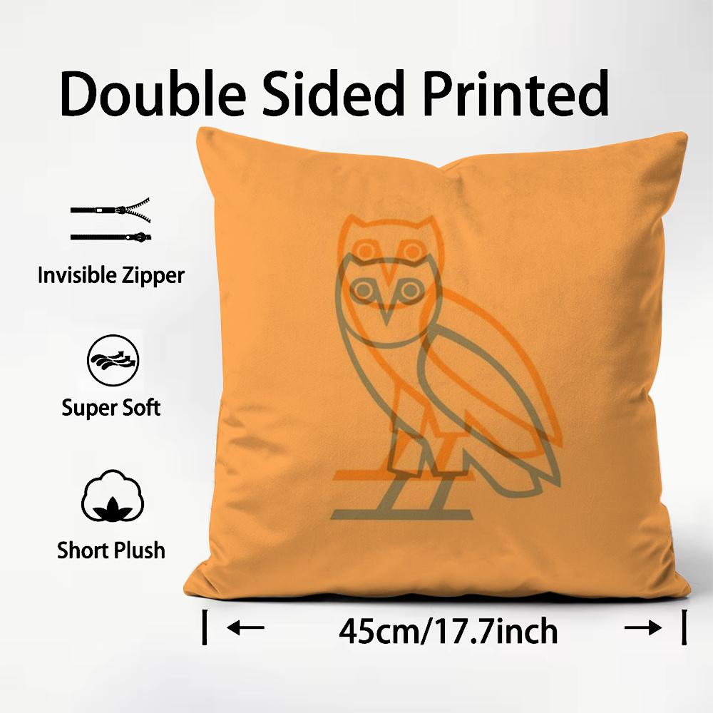Fashion Brand OOVO Cool Cushion Cover Plush Fabric Soft DoubleSided Printed Sofa Warm Winter Home Child Gift Pillow Case