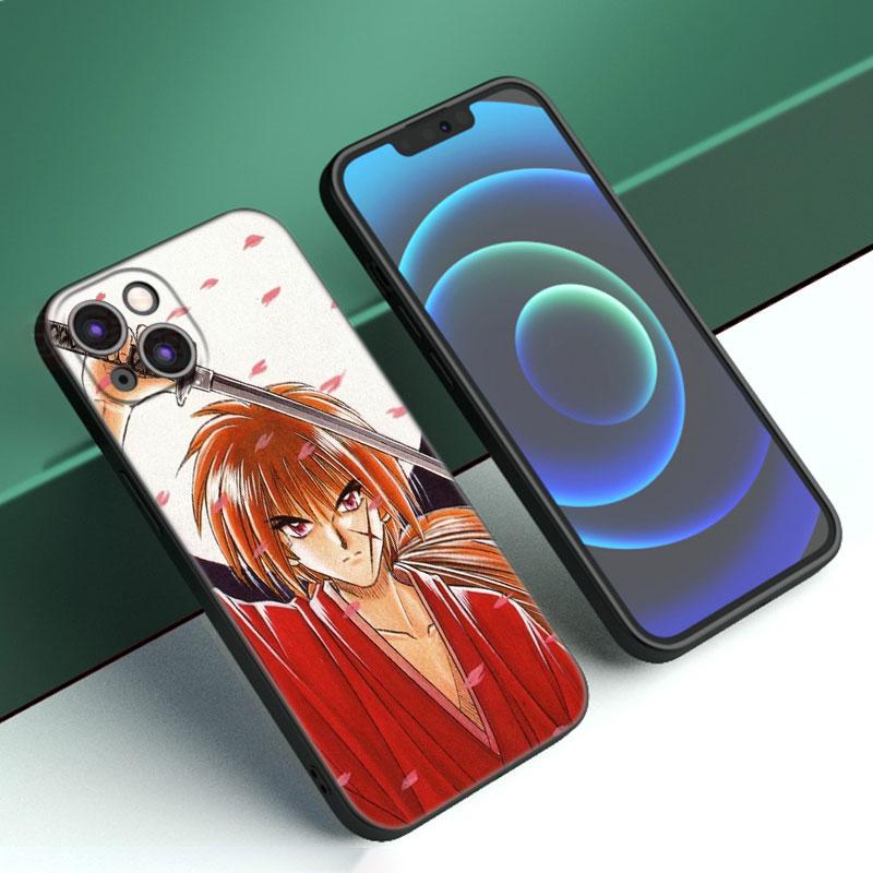 Rurouni Kenshin Anime Phone Case For Apple iPhone 12 13 Mini 11 14 15 Pro Max 7 8 Plus X XR XS SE 2020 2022 Black Silicone Case