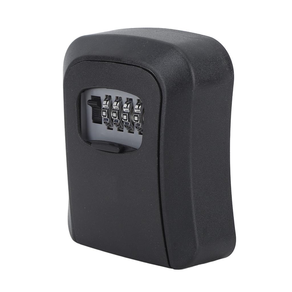 Key Lock Box ABS and Alloy Waterproof 5 Key Capacity Key Safe Lock Box with Sliding Guard for Garage Garden Store Black