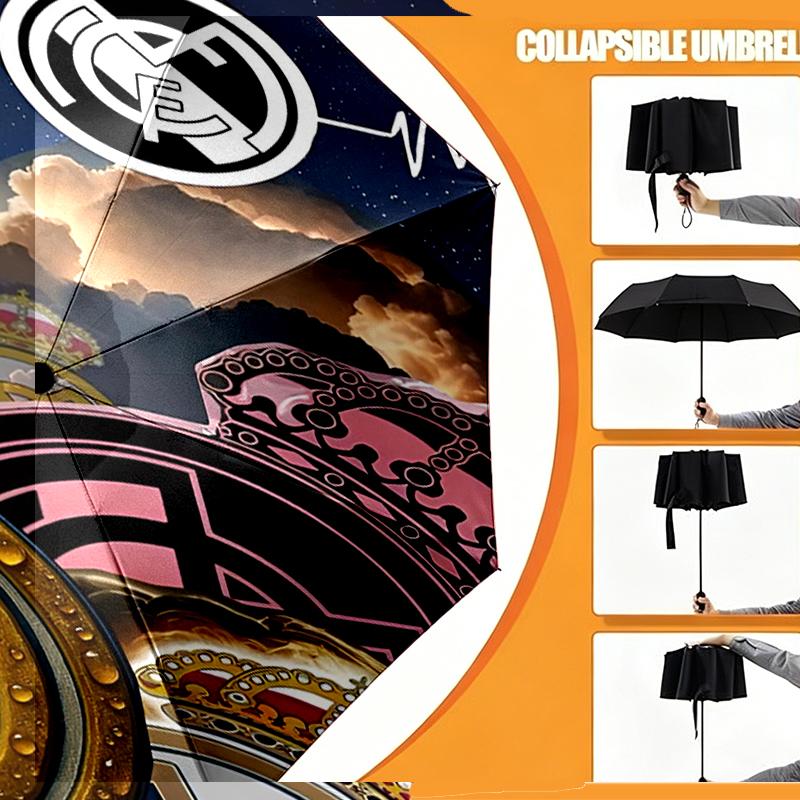 Football team Madrid Print Umbrella Automatic Opening/ Closing - Portable Foldable Design - Daily use for Travel/Outdoor - Gift for Birthday