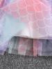 Comfort Princess Dress, Bubble Letter Print Mermaid Scale Tulle Skirt for Little Girls