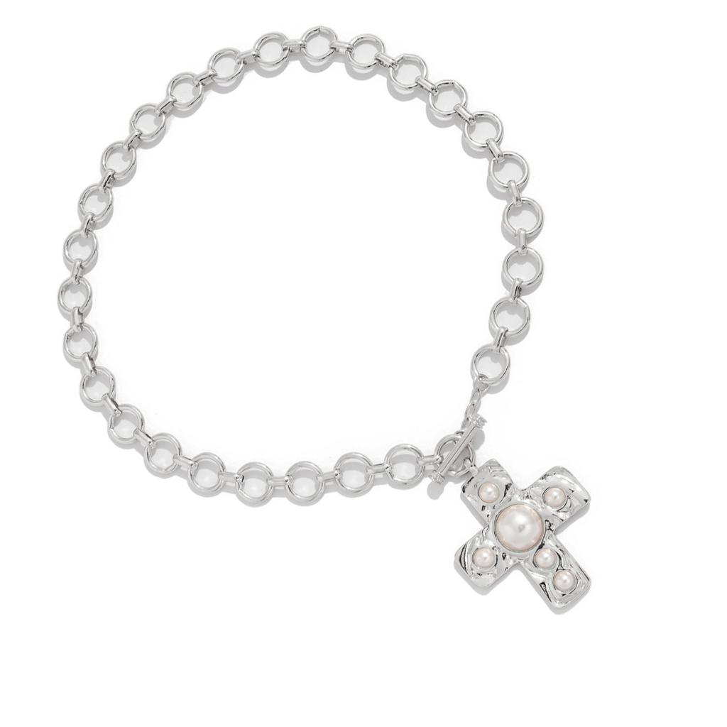 Stylowy Naszyjnik z Krzyżem Regulowana Długość Łańcuszek do Obojczyka Akcesoria Ręcznie robiona Biżuteria Statement na Imprezę