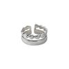 Adorable Korean-inspired Adjustable Heart Shaped Double Layer Silver Ring 2021 Trendy Design For Fashion Enthusiasts